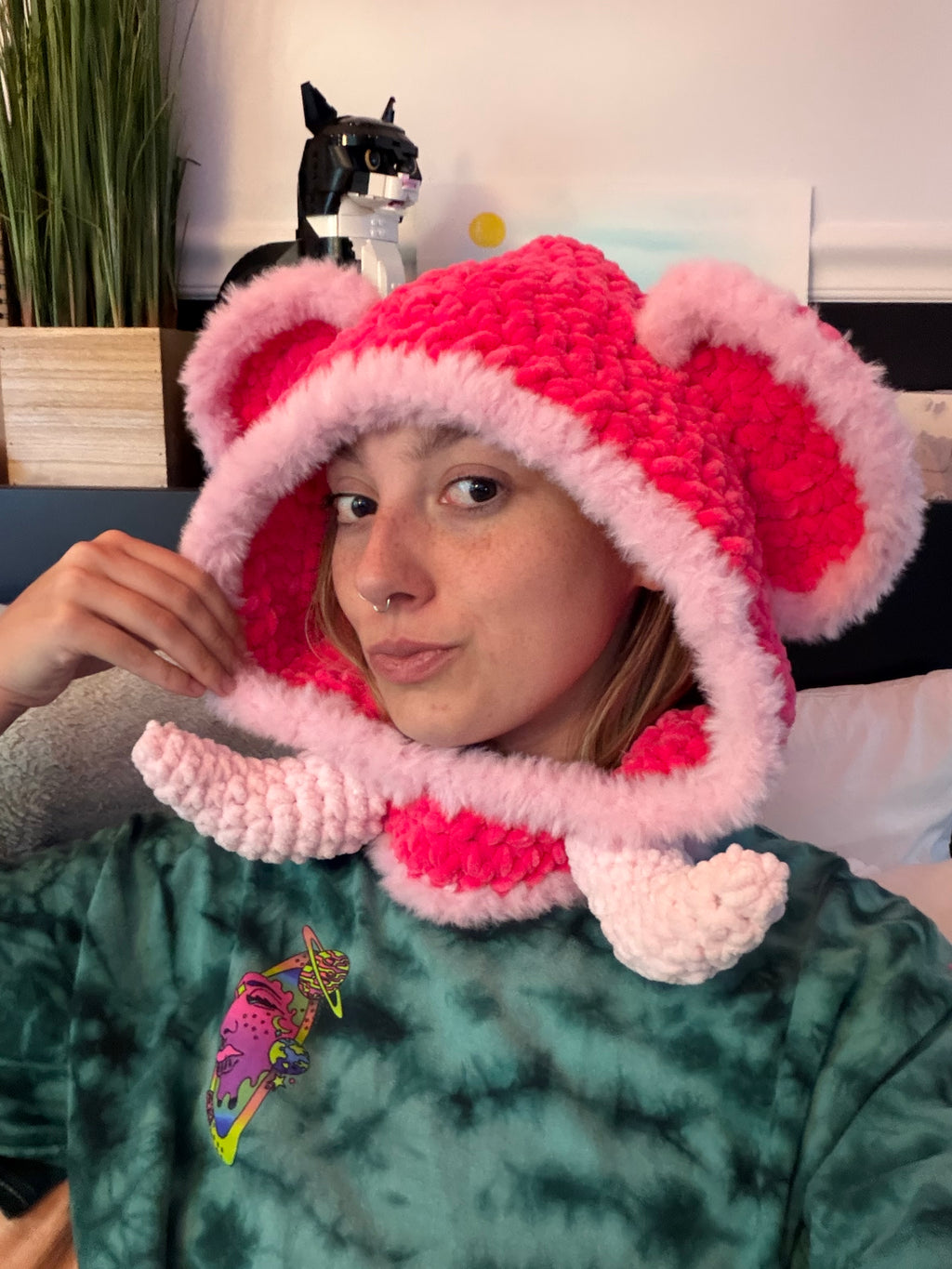 Pink Wooli Hood