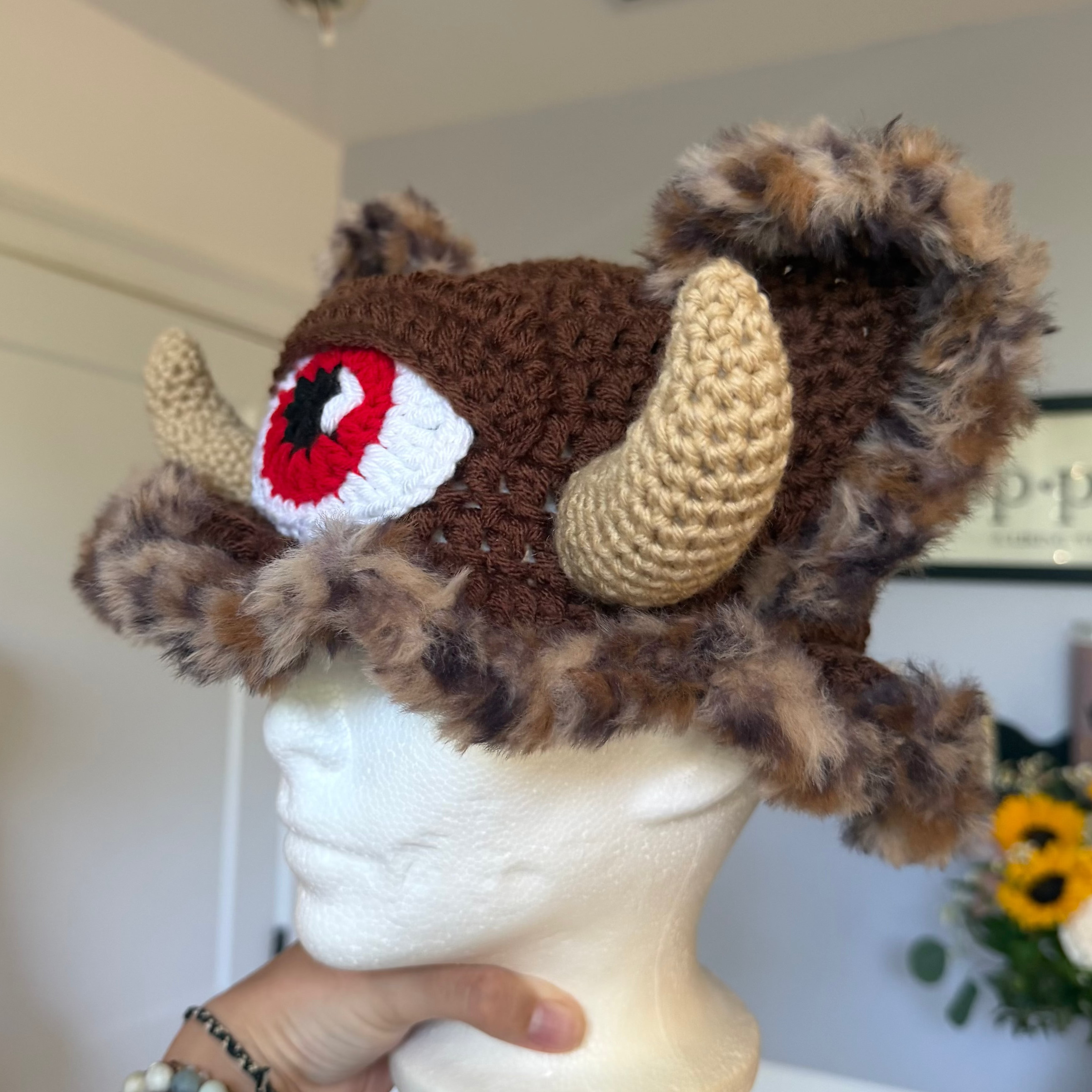 Cheetah Wooli Cyclops Hat