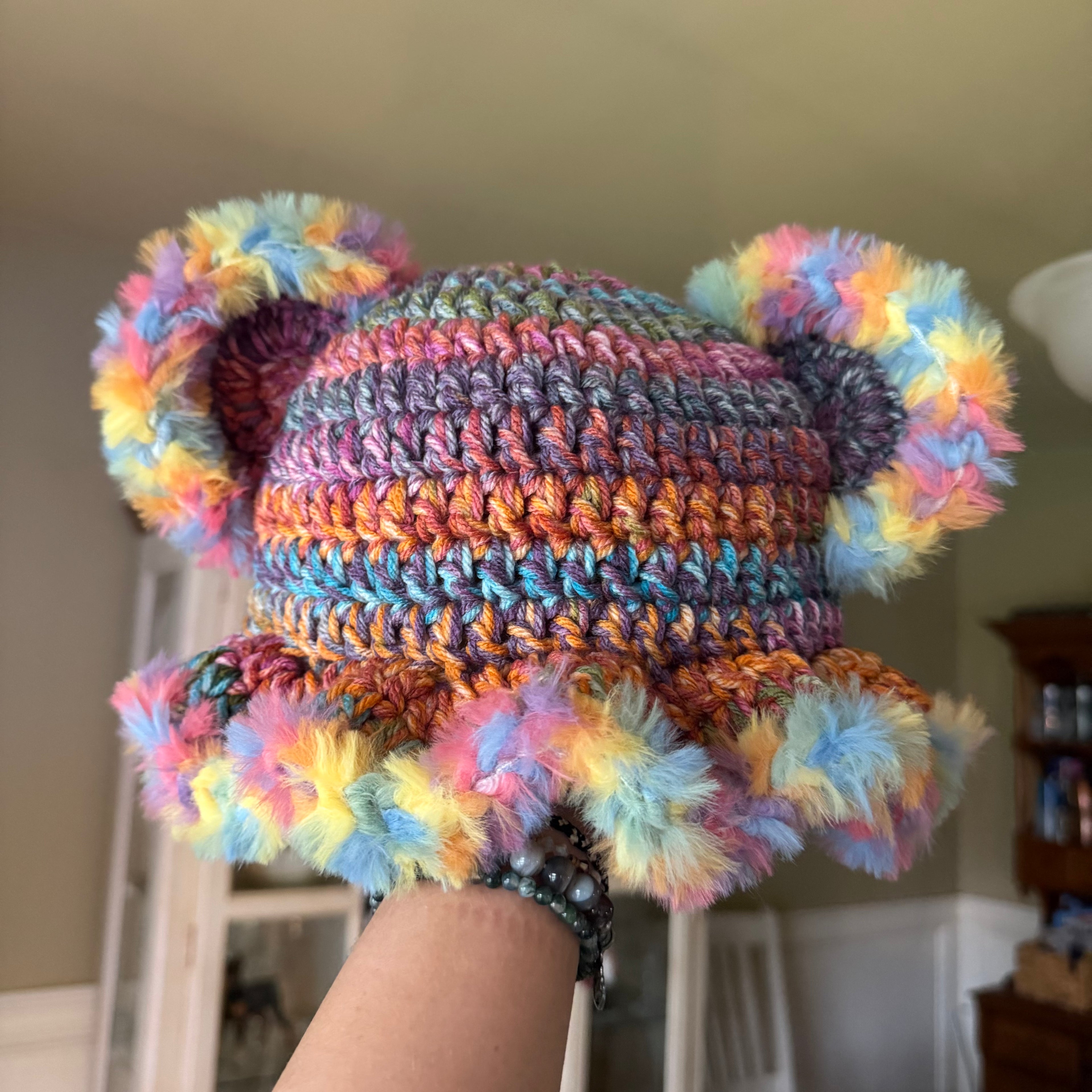 Tie-dye Rainbow Bear Hat