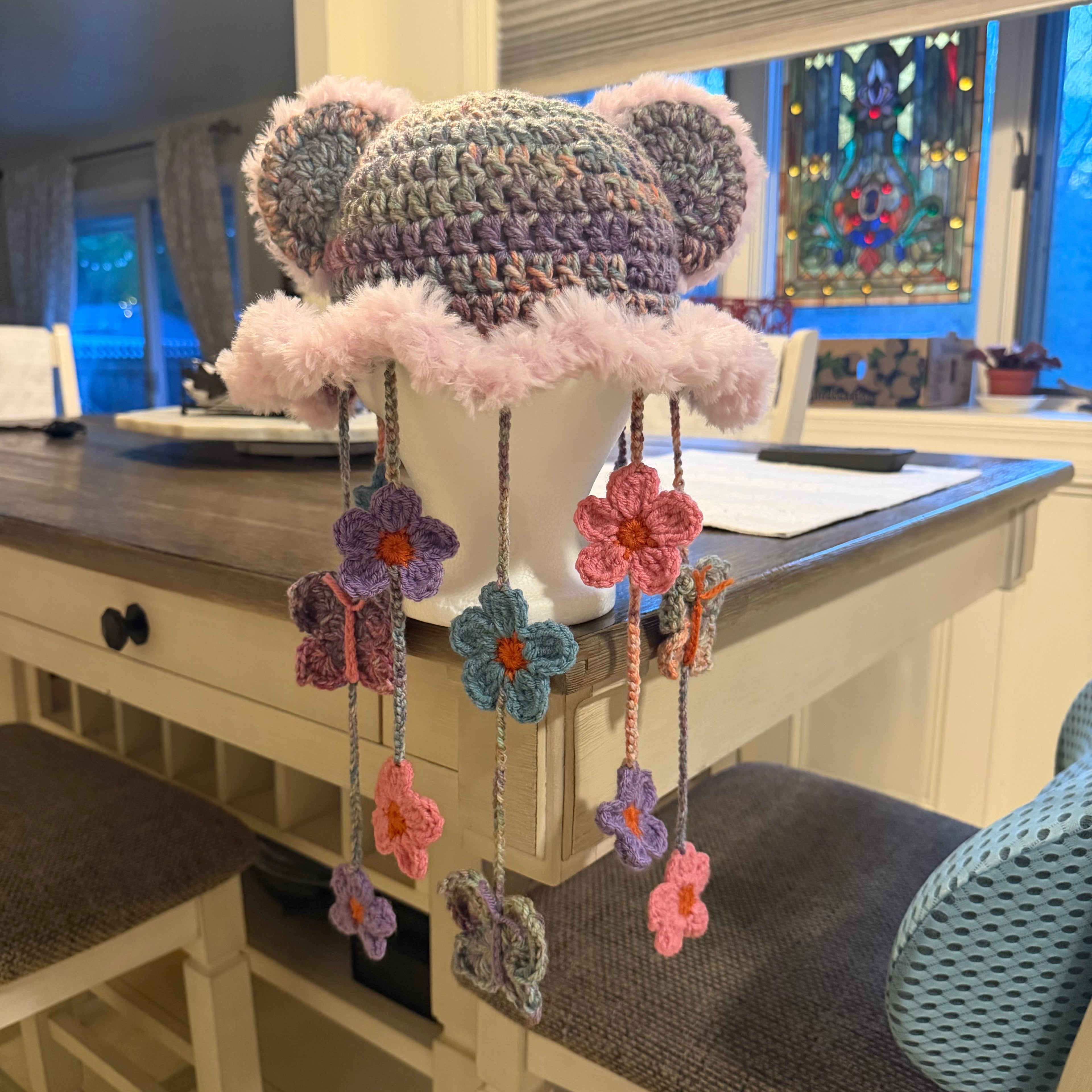 Sunset Flower/Butterfly Hat
