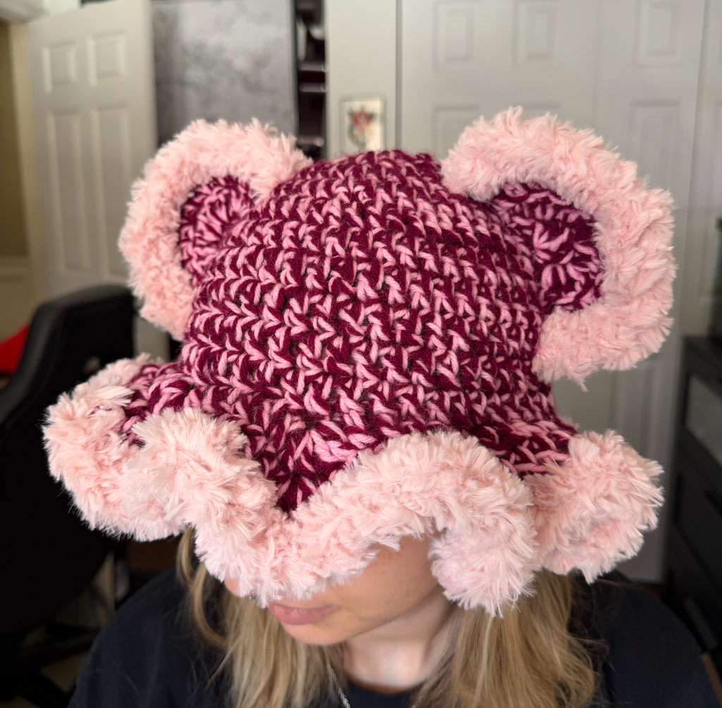 Pink Fluffy Bear Hat