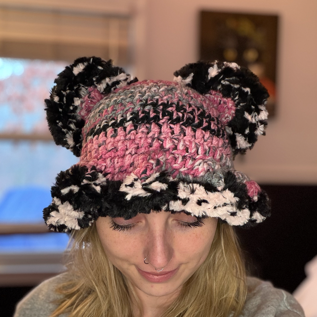 Pink/Black/Gray Hat
