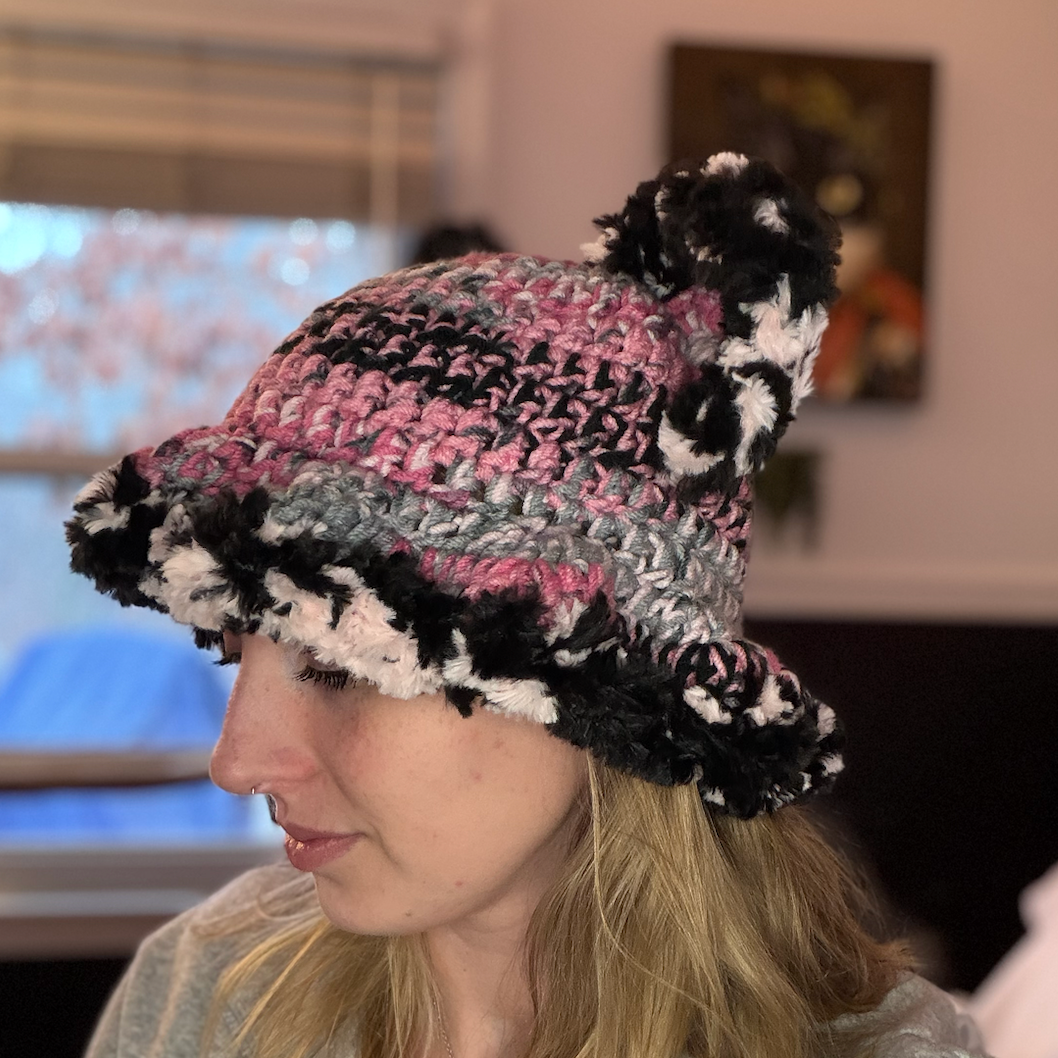 Pink/Black/Gray Hat