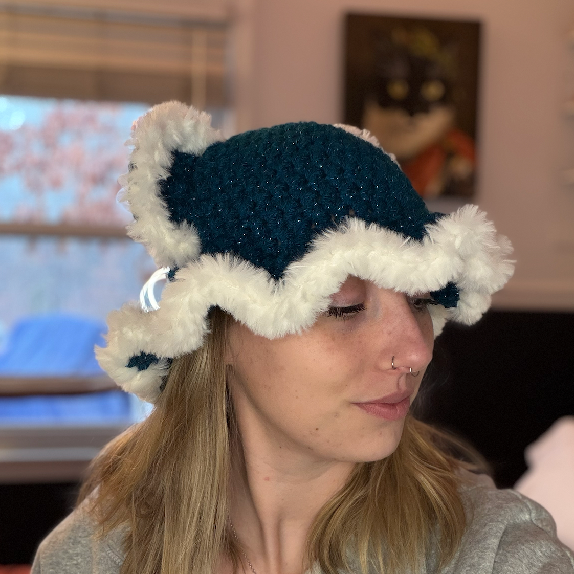 Sparkly Teal Hat