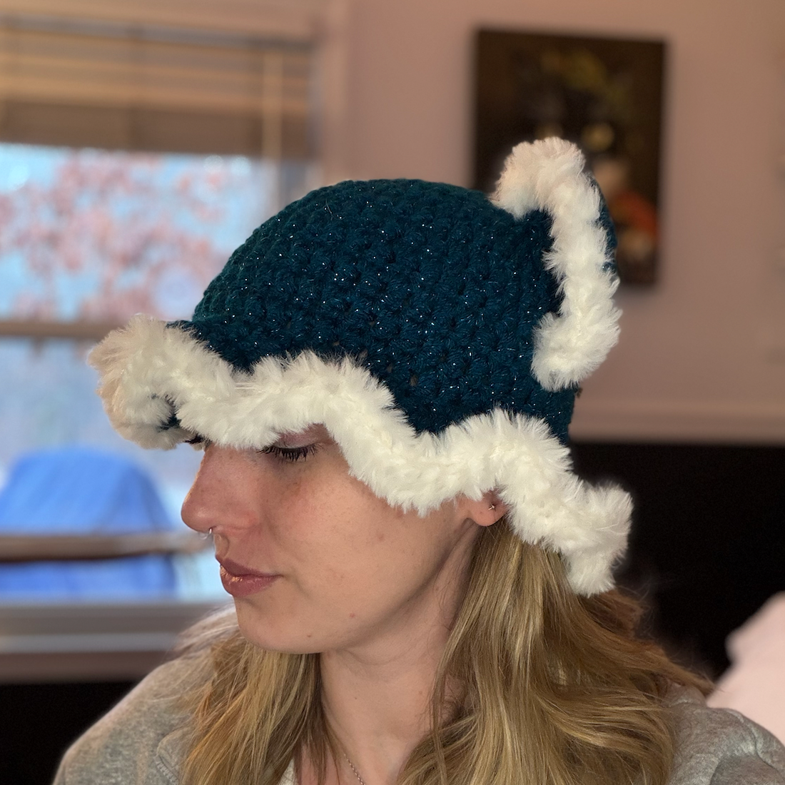 Sparkly Teal Hat